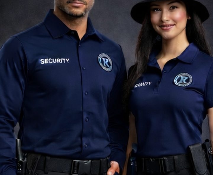 Resolute Security officer uniform with the badge over the heart