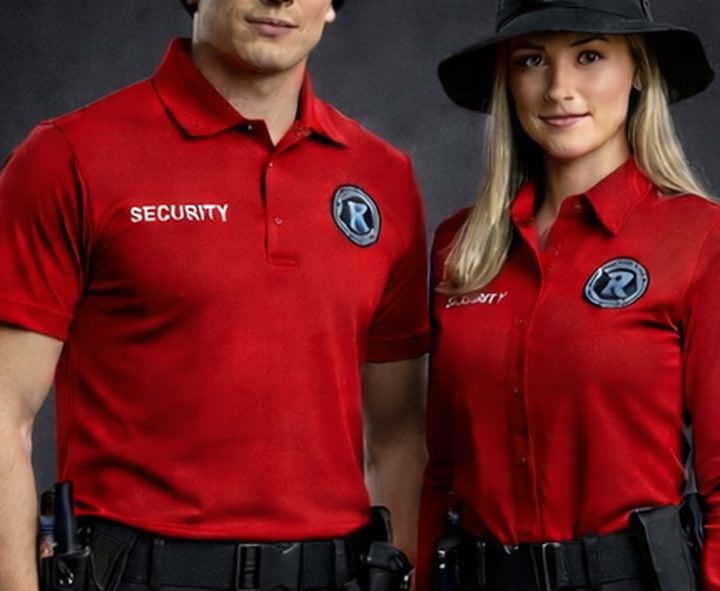 Resolute Security officer uniform with the badge over the heart