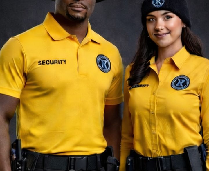 Resolute Security officer uniform with the badge over the heart